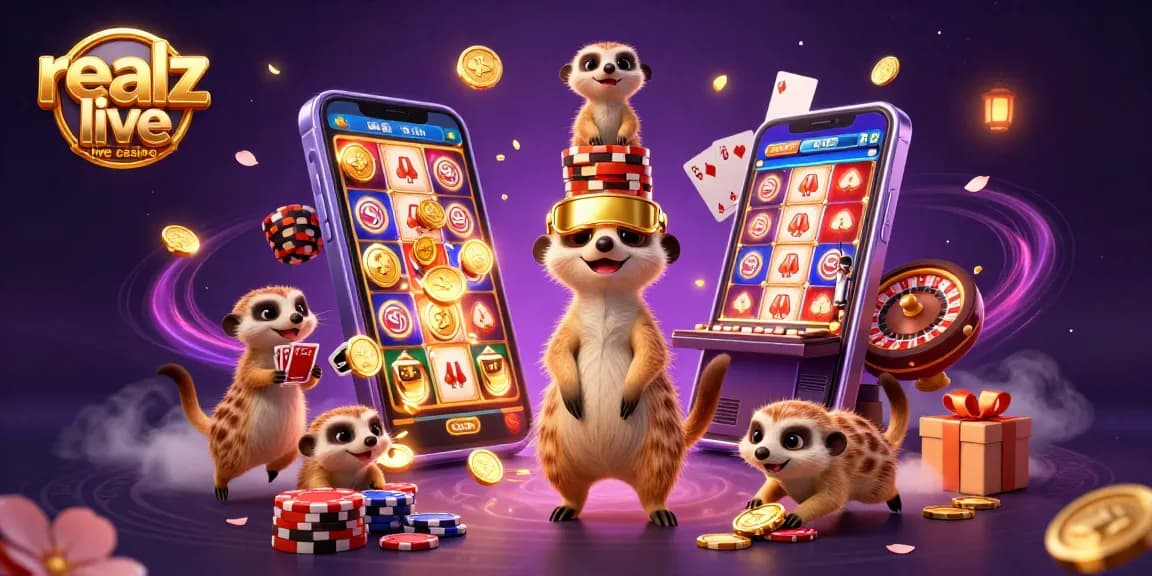 Realz Live-Casino: Erlebe echte Croupiers und spannende Spiele in einer dynamischen Casino-Umgebung.