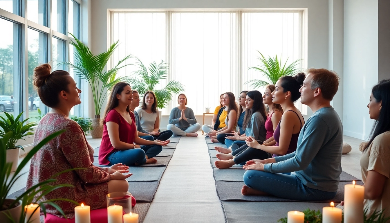 Teilnehmer bei Spirituelle Seminare in entspannter Atmosphäre mit Meditation und Dialog.