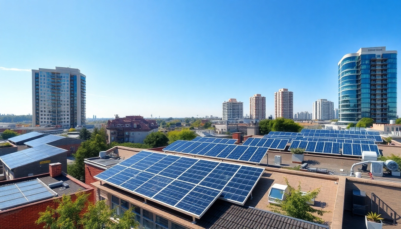 Install a high-efficiency Pv anlagen wien on rooftops under a clear blue sky.