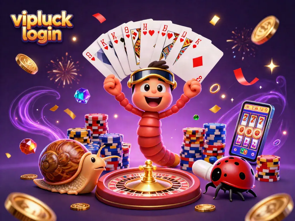 Engage in thrilling gaming experiences at vipluck login with a vibrant casino scene featuring animated characters.