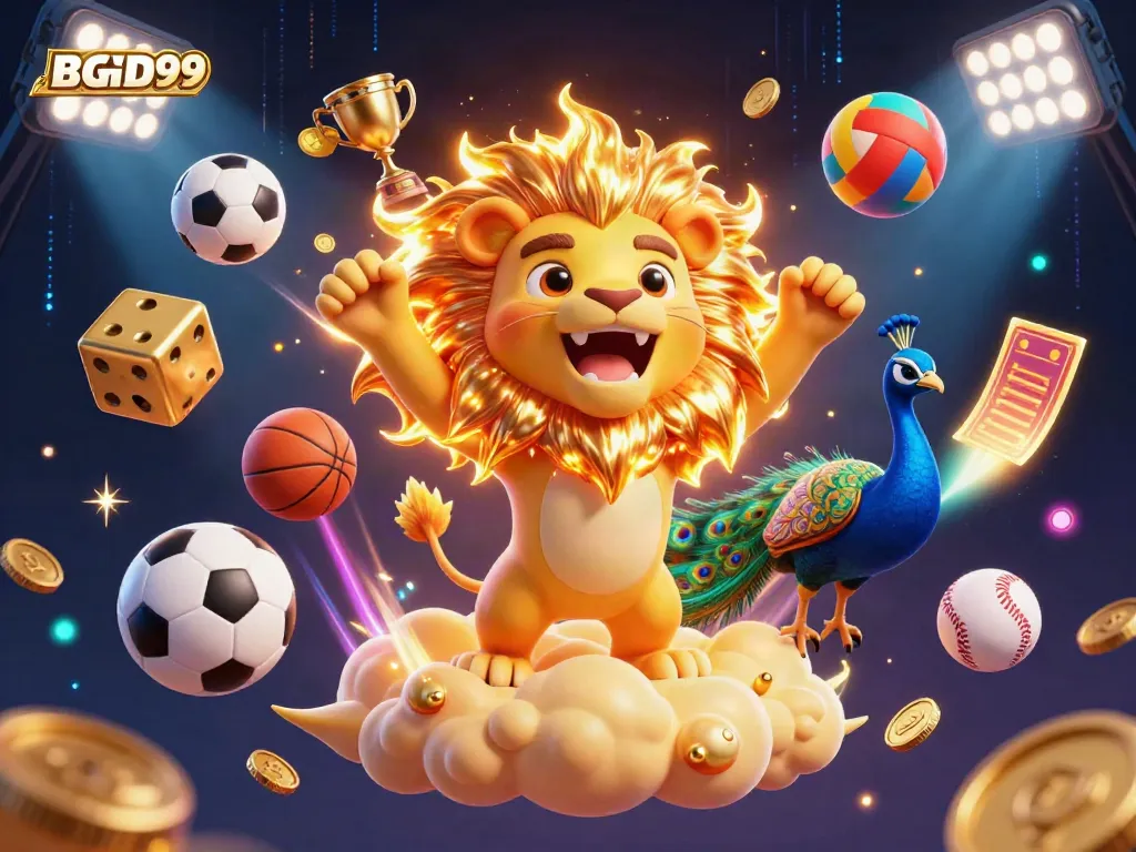 Experience thrilling gaming moments at BGD99 with vibrant casino elements and dynamic characters.