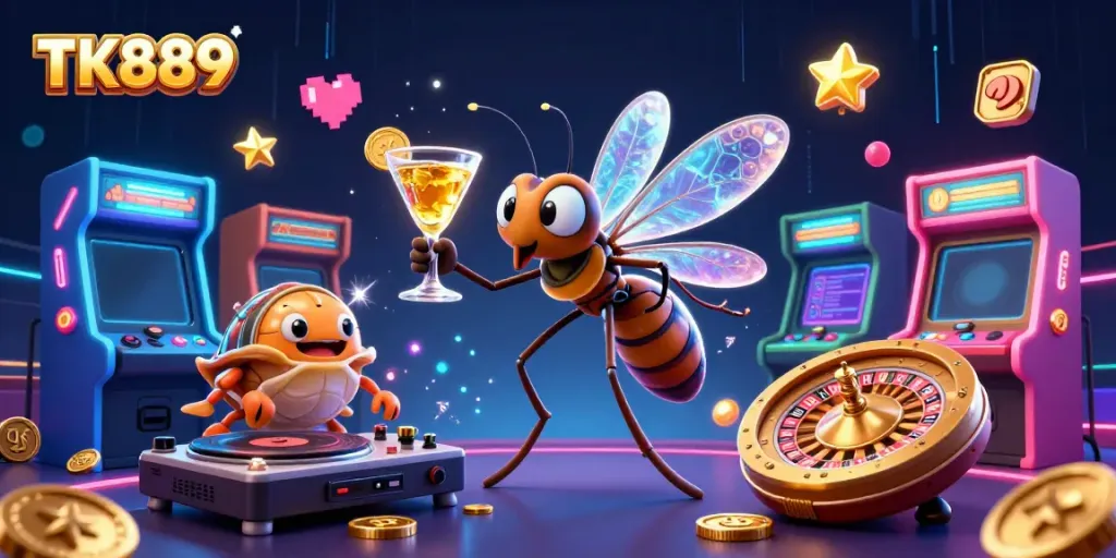 Engage in exciting fishing games at TK889 with vibrant characters and dynamic casino elements.