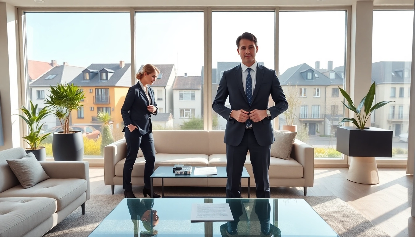 Immobilienmakler Frankfurt Dornbusch berät Kunden in einem modernen Büro.
