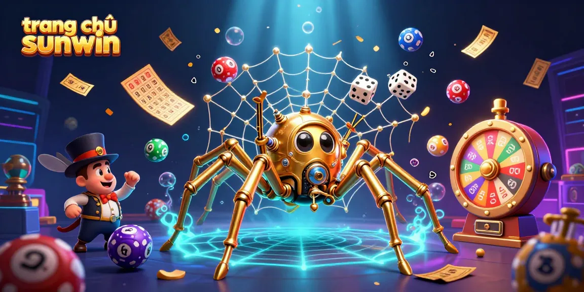 Experience captivating gameplay at trang chủ sunwin with a lively 3D casino illustration featuring vibrant lottery elements.